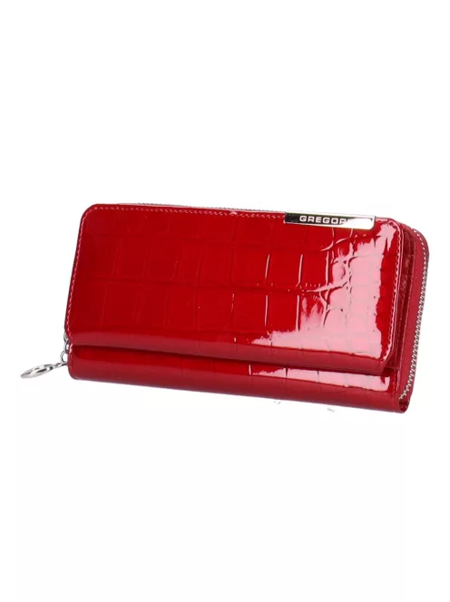 Gregorio BC-111 piros elöl kártyatartós lakk bőr női pénztárca