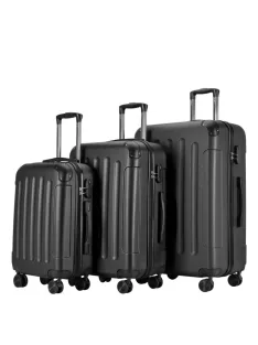 Bontour Vertical fekete 4 kerekű 3 részes bőrönd szett 