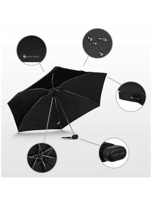 David Jones UB2001 mini fekete esernyő