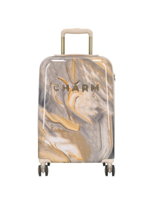 Charm London szürke mintás 4 kerekű kabinbőrönd