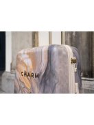 Charm London szürke mintás 4 kerekű kabinbőrönd