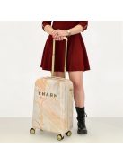 Charm London bézs mintás 4 kerekű kabinbőrönd