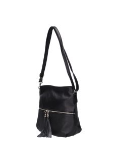 Olasz bőr 62255 fekete női oldaltáska
