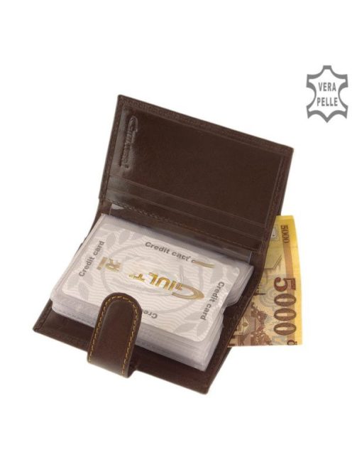 Giultieri SIV808/T barna bőr férfi exkluzív kártyatartó és pénztárca