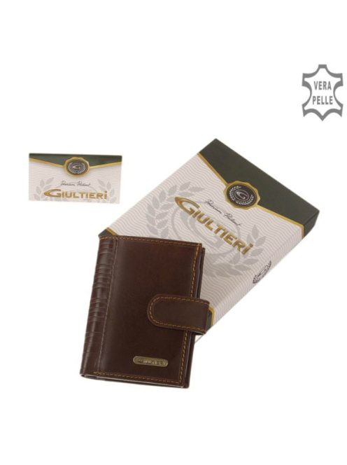 Giultieri SIV808/T barna bőr férfi exkluzív kártyatartó és pénztárca