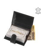 Giultieri SIV808/T fekete bőr férfi exkluzív kártyatartó és pénztárca