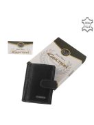 Giultieri SIV808/T fekete bőr férfi exkluzív kártyatartó és pénztárca