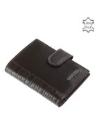 Giultieri SIV808/T fekete bőr férfi exkluzív kártyatartó és pénztárca