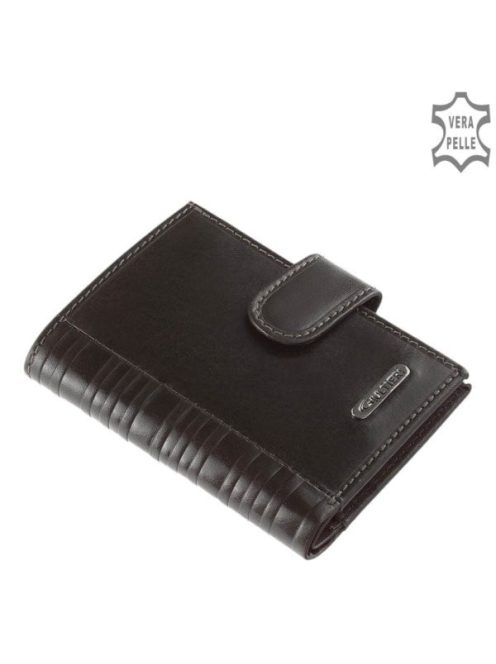 Giultieri SIV808/T fekete bőr férfi exkluzív kártyatartó és pénztárca