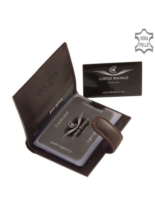 Corvo Bianco CBS808/T barna férfi bőr exkluzív kártyatartó és pénztárca