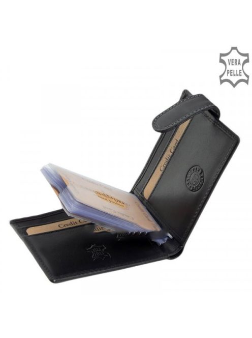 Green Deed OPR30809/T fekete bőr férfi kártyatartó és pénztárca