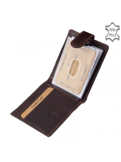 Green Deed OPR30809/T barna bőr férfi kártyatartó és pénztárca