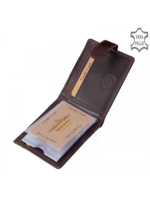 Green Deed OPR30809/T barna bőr férfi kártyatartó és pénztárca