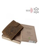 Green Deed BMX1021/T barna bőr férfi kerékpáros minta pénztárca  