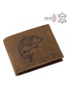   Green Deed TPO1021 barna bőr férfi Ponty minta pénztárca  