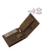 Green Deed TPO1021 barna bőr férfi Ponty minta pénztárca  