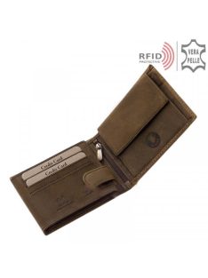   Green Deed TPO1021 barna bőr férfi Ponty minta pénztárca  