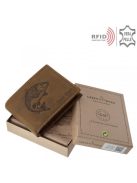 Green Deed TPO1021 barna bőr férfi Ponty minta pénztárca  