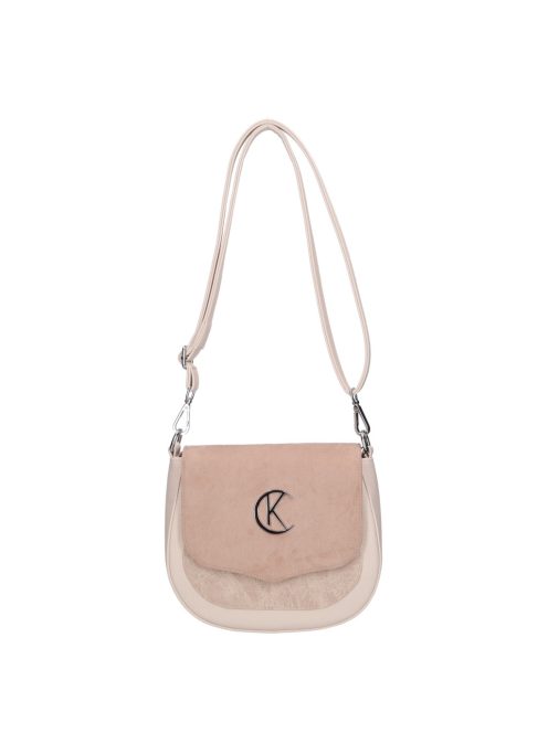 Karen Ren bézs virágos rostbőr női oldaltáska