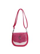 Karen Ren rózsaszín virágos rostbőr női oldaltáska