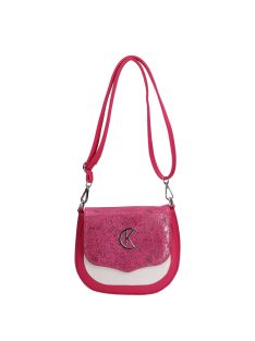 Karen Ren rózsaszín virágos rostbőr női oldaltáska