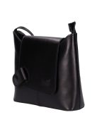 Olasz bőr fekete bőr kicsi női oldaltáska 9711