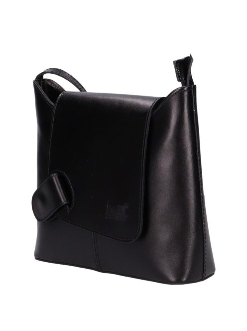 Olasz bőr fekete bőr kicsi női oldaltáska 9711