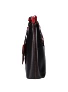 Olasz bőr fekete piros bőr kicsi női oldaltáska 9711