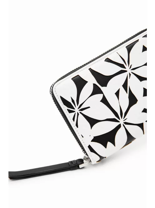 Desigual fehér-fekete virágos női kicsi pénztárca