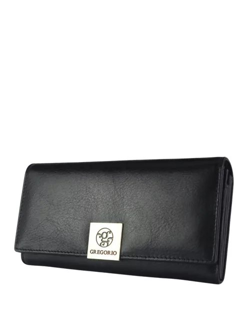 Gregorio GS-106 fekete bőr női pénztárca