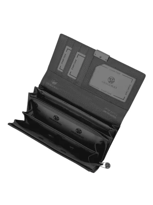 Gregorio GS-106 fekete bőr női pénztárca