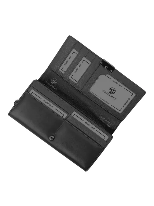 Gregorio GS-106 fekete bőr női pénztárca