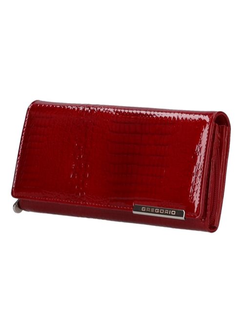 Gregorio GF-106 piros lakk bőr női pénztárca