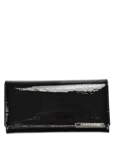 Gregorio BC-100 fekete lakk bőr női pénztárca