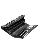 Gregorio BC-100 fekete lakk bőr női pénztárca