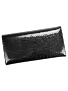 Gregorio BC-100 fekete lakk bőr női pénztárca