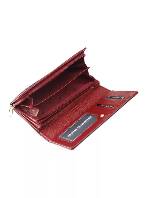 Gregorio GP-106 piros lakk bőr női pénztárca 