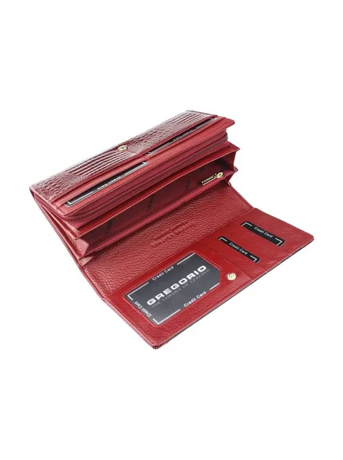 Gregorio GP-106 piros lakk bőr női pénztárca 