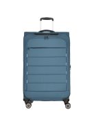 Travelite Skaii L kék 4 kerekű bővíthető nagy méretű bőrönd 