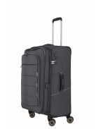 Travelite Skaii M szürke 4 kerekű bővíthető közepes méretű bőrönd 