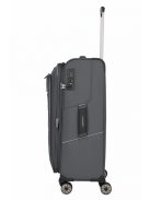 Travelite Skaii M szürke 4 kerekű bővíthető közepes méretű bőrönd 
