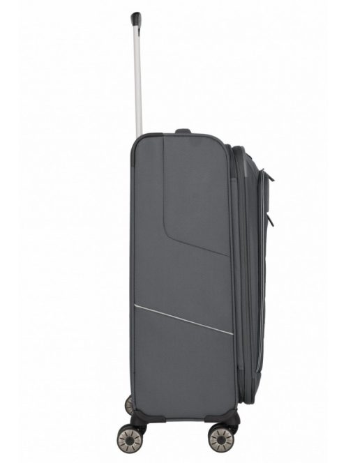 Travelite Skaii M szürke 4 kerekű bővíthető közepes méretű bőrönd 