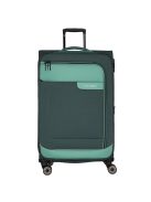 Travelite Viia L zöld 4 kerekű bővíthető nagy méretű bőrönd 