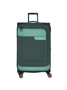 Travelite Viia L zöld 4 kerekű bővíthető nagy méretű bőrönd 
