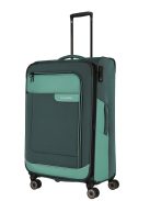 Travelite Viia L zöld 4 kerekű bővíthető nagy méretű bőrönd 