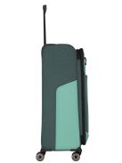 Travelite Viia L zöld 4 kerekű bővíthető nagy méretű bőrönd 