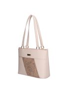 Karen Daria bézs virágos rostbőr női válltáska