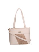 Karen Daria bézs virágos rostbőr női válltáska