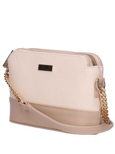 Karen Miki drapp-bézs rostbőr női kicsi oldaltáska