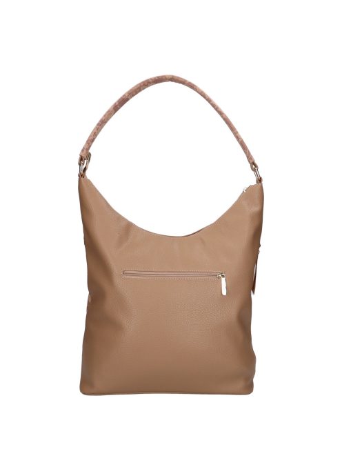 Karen Ce-Ina drapp virágos rostbőr női válltáska